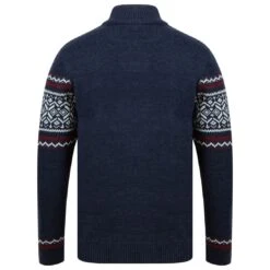 Mens Fair Isle Christmas Jumper Traditional Style Knit 1/4 Zip -Halloween Supply Store 1A15309 blue 1600 2 opt 80804.1601044453.1100.1100