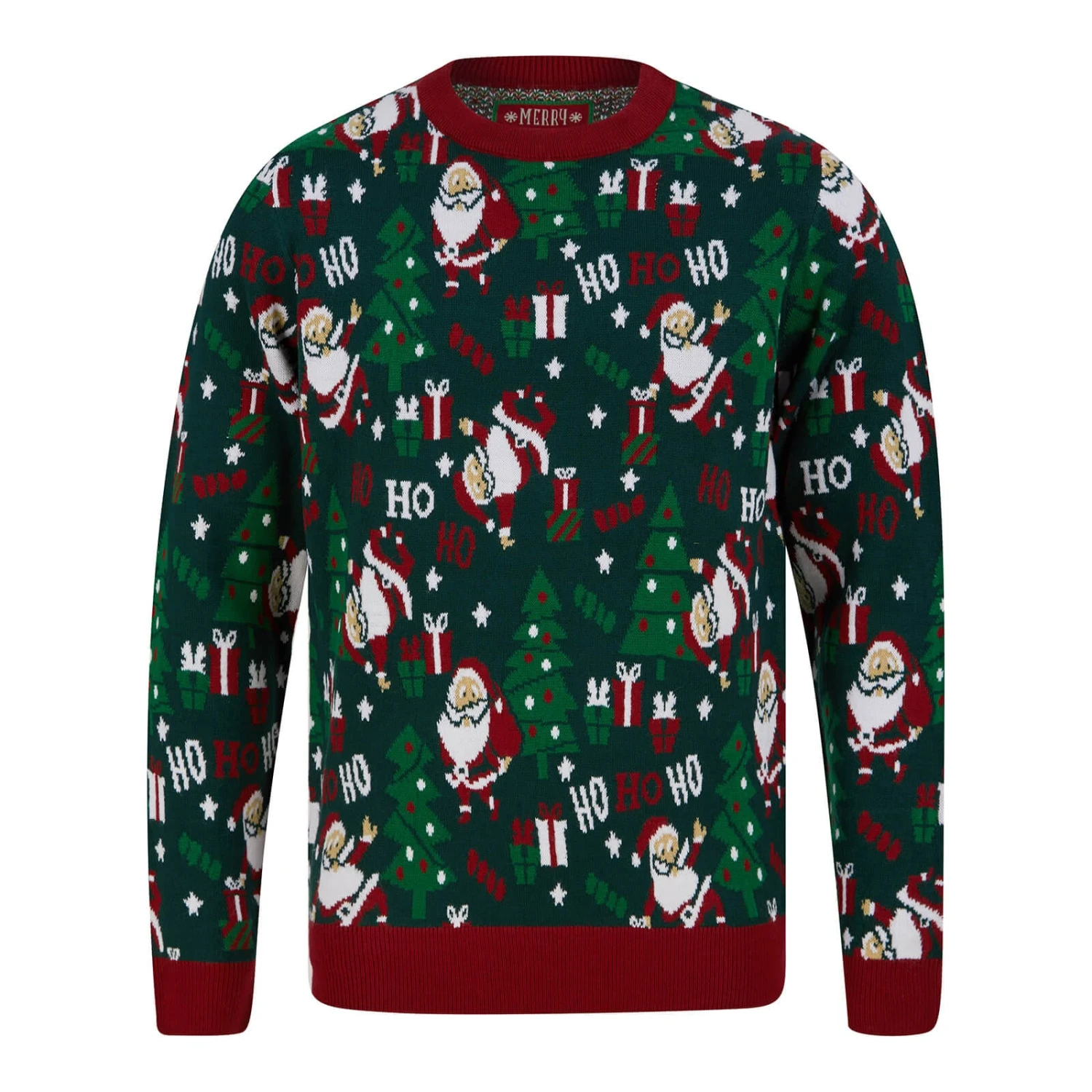 Mens Santa Ho Ho Ho Christmas Jumper 5 Mens Santa Ho Ho Ho Christmas Jumper - Image 4