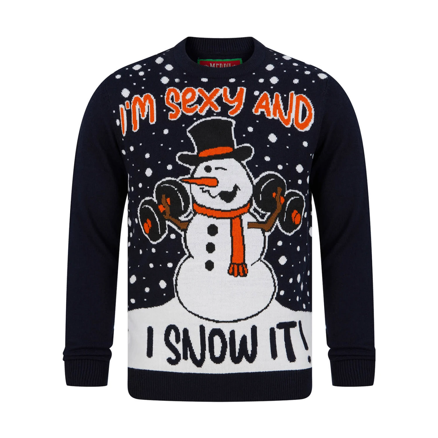 Mens Dumbell Snowman Sexy & I Snow It Christmas Jumper 3 Mens Dumbell Snowman Sexy & I Snow It Christmas Jumper