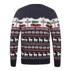 Mens Driving Home Fair Isle Style Christmas Jumper -Halloween Supply Store 1A189551A 2.opt
