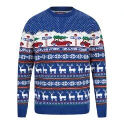 Mens Driving Home Fair Isle Style Christmas Jumper -Halloween Supply Store 1A189551F 1.opt
