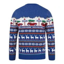 Mens Driving Home Fair Isle Style Christmas Jumper -Halloween Supply Store 1A189551F 2.opt