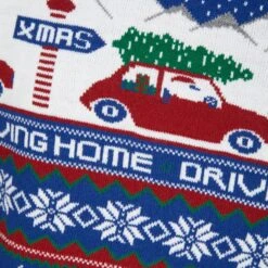 Mens Driving Home Fair Isle Style Christmas Jumper -Halloween Supply Store 1A189551F 3.opt