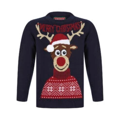 Kids Merry Christmas Antlers Reindeer Xmas Jumper -Halloween Supply Store 2A189901F 1.opt