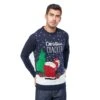 Mens Christmas Jumper Cheeky Santa Cracker Navy Xmas Fun