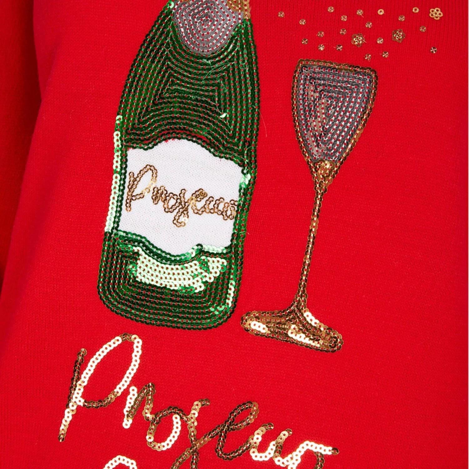 Womens Prosecco Queen Sequin Christmas Jumper 5 Womens Prosecco Queen Sequin Christmas Jumper - Image 3