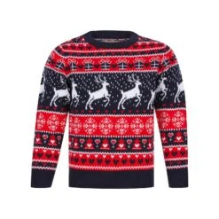 Kids Reindeer Traditional Pattern Christmas Jumper -Halloween Supply Store 4A190311F 1.opt