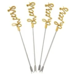 Set Of 4 Stainless Steel Picks Party Food Cocktail Olives -Halloween Supply Store 665481 source 1544695311