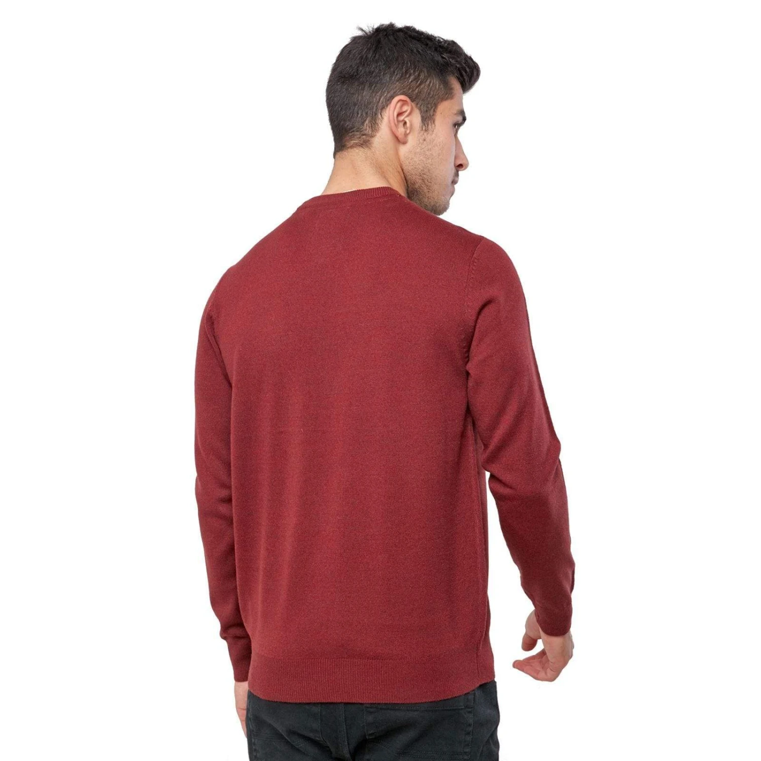 Mens Christmas Jumper Jingle Belly Tree Bauble Burgundy Fun 4 Mens Christmas Jumper Jingle Belly Tree Bauble Burgundy Fun - Image 2