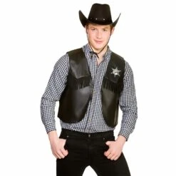 Cowboy Waistcoat Wild West Sheriff Rodeo Adults One Size -Halloween Supply Store AC 9324 M 1000 98547.1502794990.1100.1100