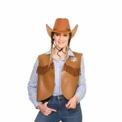 Cowboy Waistcoat Wild West Sheriff Rodeo Adults One Size -Halloween Supply Store AC 9325 F 1000 30334.1502794990.1100.1100