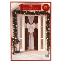 Leonardo Festive Door Bow Christmas Decoration Home Silver Gold -Halloween Supply Store DoorBowSilver opt