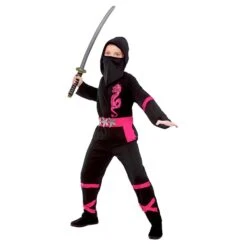 Kids Power Ninja Japanese Fighter Black Halloween Costume -Halloween Supply Store EB 3642 opt