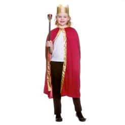Childs King Queen Robe & Crown Set Gold Trim Fancy Dress 85cm 12 Childs King Queen Robe & Crown Set Gold Trim Fancy Dress 85cm -Halloween Supply Store EGB 4928 2 opt