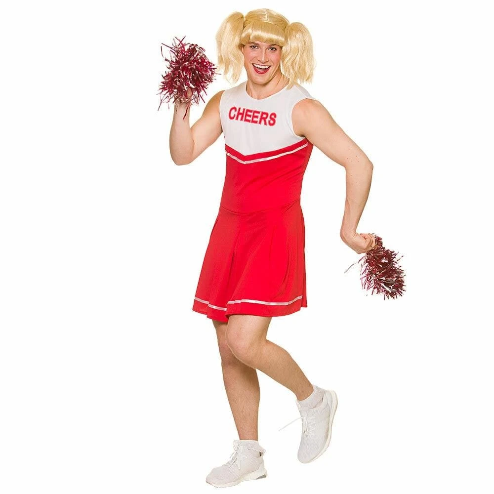 Mens Hot Cheerleader Fancy Dress Costume Stag Halloween 3 Mens Hot Cheerleader Fancy Dress Costume Stag Halloween