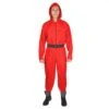Adults Hooded Jumpsuit With Belt Red TV Game Fancy Dress -Halloween Supply Store EM 3285
