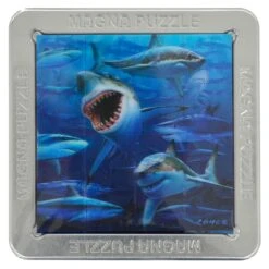 3D Picture Magna Puzzle Square Magnetic Tiles 16 Piece Tin 15cm -Halloween Supply Store GBC21164 opt