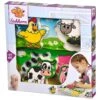 Eichhorn Wooden Puzzle Farm Animals With Fabric 5 Pieces Age 1+