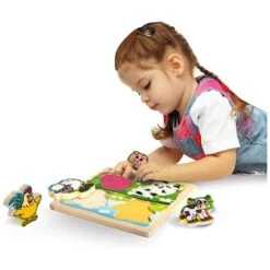 Eichhorn Wooden Puzzle Farm Animals With Fabric 5 Pieces Age 1+ 9 Eichhorn Wooden Puzzle Farm Animals With Fabric 5 Pieces Age 1+ -Halloween Supply Store GRA100003687 6474 3 opt