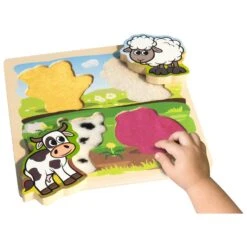 Eichhorn Wooden Puzzle Farm Animals With Fabric 5 Pieces Age 1+ 10 Eichhorn Wooden Puzzle Farm Animals With Fabric 5 Pieces Age 1+ -Halloween Supply Store GRA100003687 6474 4 opt