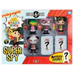 Ryan's World Super Spy Figures 6 Pack With 2 Mystery Agents