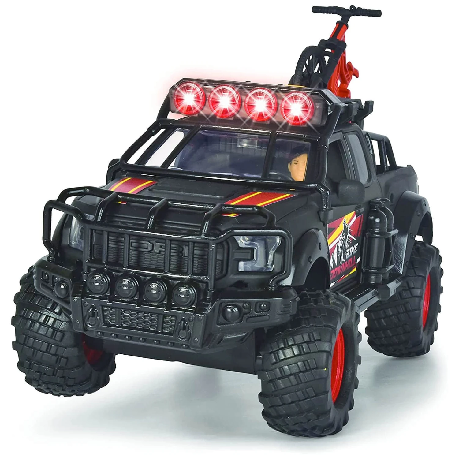 Dickie Toys Downhill Racing Set Ford Raptor Lights Sounds Bike 7 Dickie Toys Downhill Racing Set Ford Raptor Lights Sounds Bike - Image 5