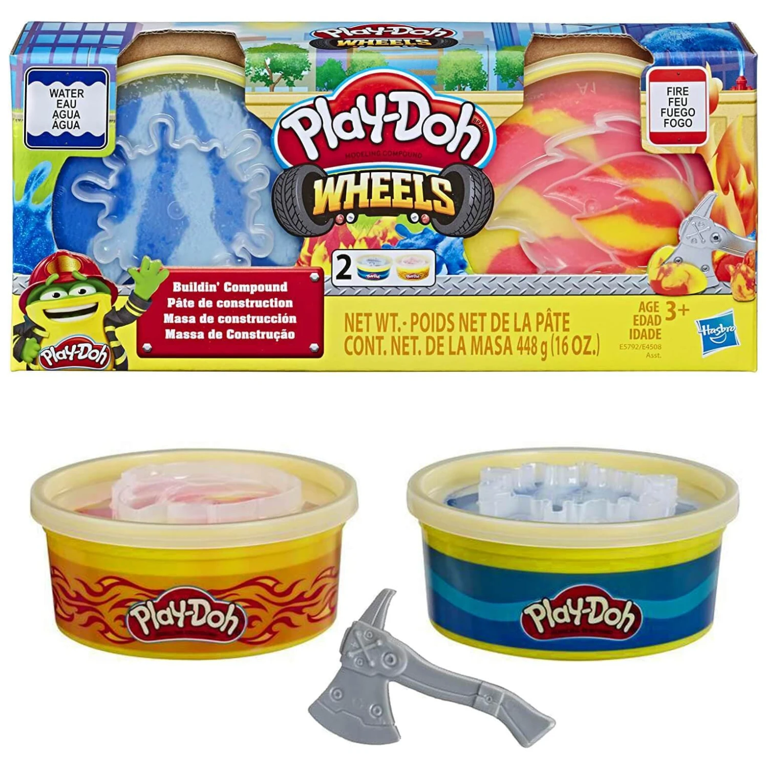 Play-Doh Wheels Compound Sets 2x8oz Tubs Dough Stamper Lid Tool 4 Play-Doh Wheels Compound Sets 2x8oz Tubs Dough Stamper Lid Tool - Image 2