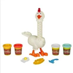 Play-Doh Animal Crew Cluck-a-Dee Feather Fun Chicken 4 Tubs -Halloween Supply Store GRAE6647 6434 5L00 3 opt