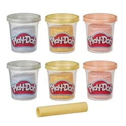 Play-Doh Metallics Compound 6 Tubs Glitter Dough Gold Roller -Halloween Supply Store GRAE9433 6359 5L00 2 opt