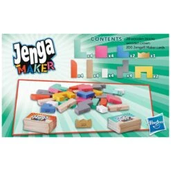 Hasbro Jenga Maker Family Game Build Race 28 Wooden Blocks Age 8+ -Halloween Supply Store GRAF4528 6358 1020 6 opt