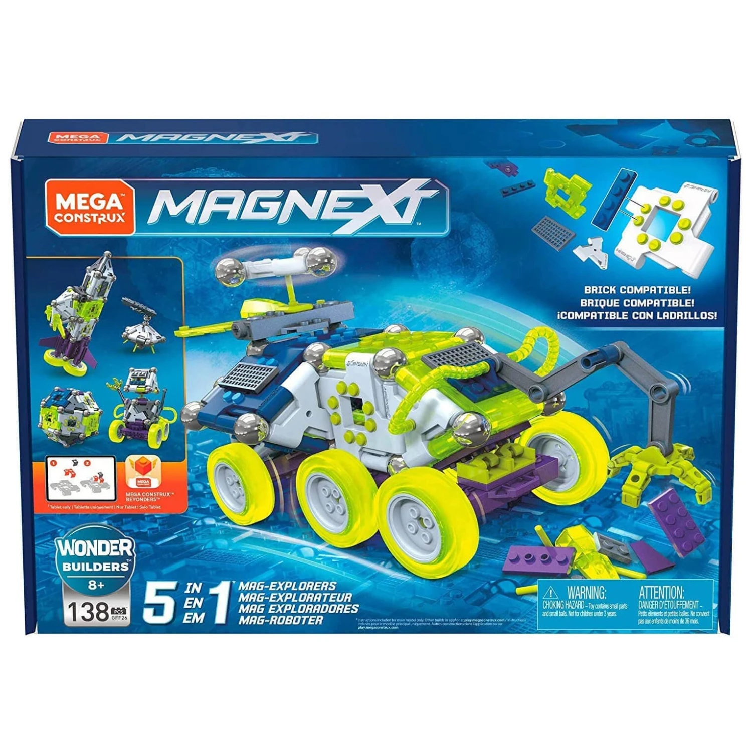 Mega Construx Magnext 5-in-1 Explorers Building Set Age 8+ 3 Mega Construx Magnext 5-in-1 Explorers Building Set Age 8+