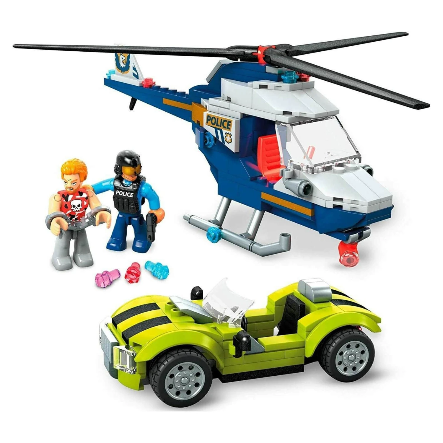 Mega Construx Police Chase Building Set Helicopter Car Age 5+ 4 Mega Construx Police Chase Building Set Helicopter Car Age 5+ - Image 2