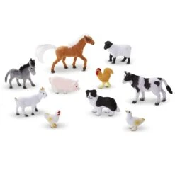Melissa & Doug Farm Friends 10 Animals Set In Wooden Tray Barn -Halloween Supply Store HEA10594 3 opt