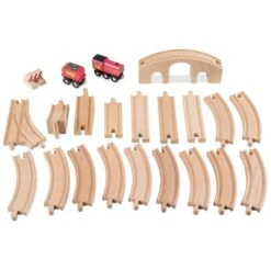Melissa & Doug Train Set Wooden Figure 8 Track Bridge 22 Pieces -Halloween Supply Store HEA10703 2 opt