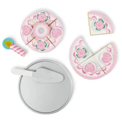 Melissa & Doug Wooden Triple Layer Party Cake Play Set 20 Pieces -Halloween Supply Store HEA14069 4 opt