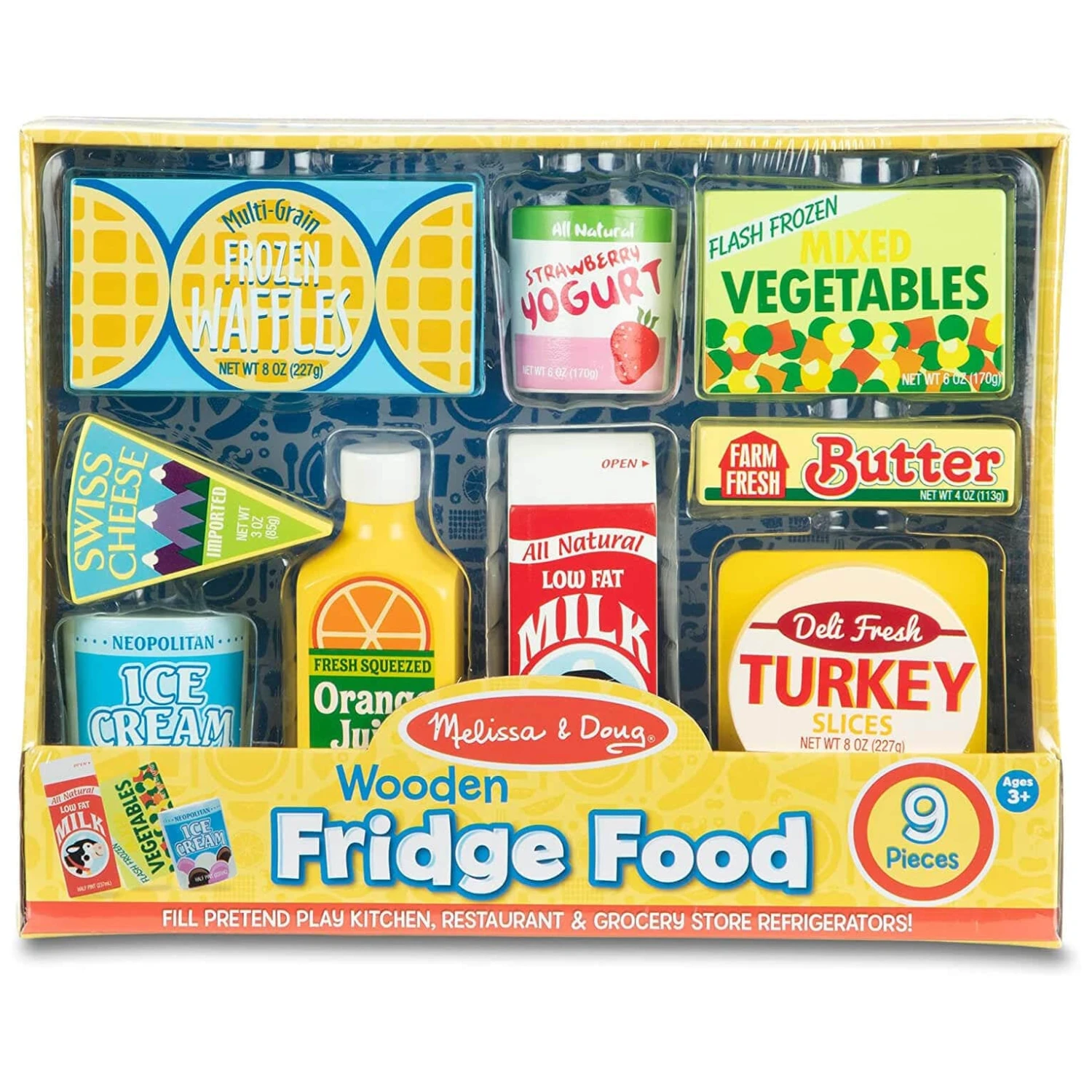 Melissa & Doug Wooden Fridge Food Play Set Hand Painted 9 Pieces 3 Melissa & Doug Wooden Fridge Food Play Set Hand Painted 9 Pieces