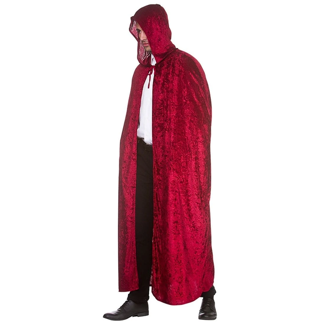 Adults Deluxe Velvet Hooded Cape Dark Red Vampire 140cm 4 Adults Deluxe Velvet Hooded Cape Dark Red Vampire 140cm - Image 2