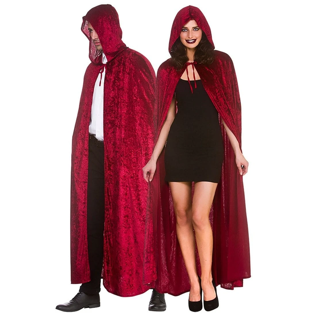 Adults Deluxe Velvet Hooded Cape Dark Red Vampire 140cm 5 Adults Deluxe Velvet Hooded Cape Dark Red Vampire 140cm - Image 3