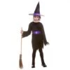 Girls Midnight Witch Costume Dress Hat Purple Belt Halloween -Halloween Supply Store HG 6066 opt