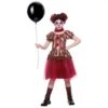 Girls Vintage Circus Clown Costume Dress Collar Red Black -Halloween Supply Store HG 6068 opt