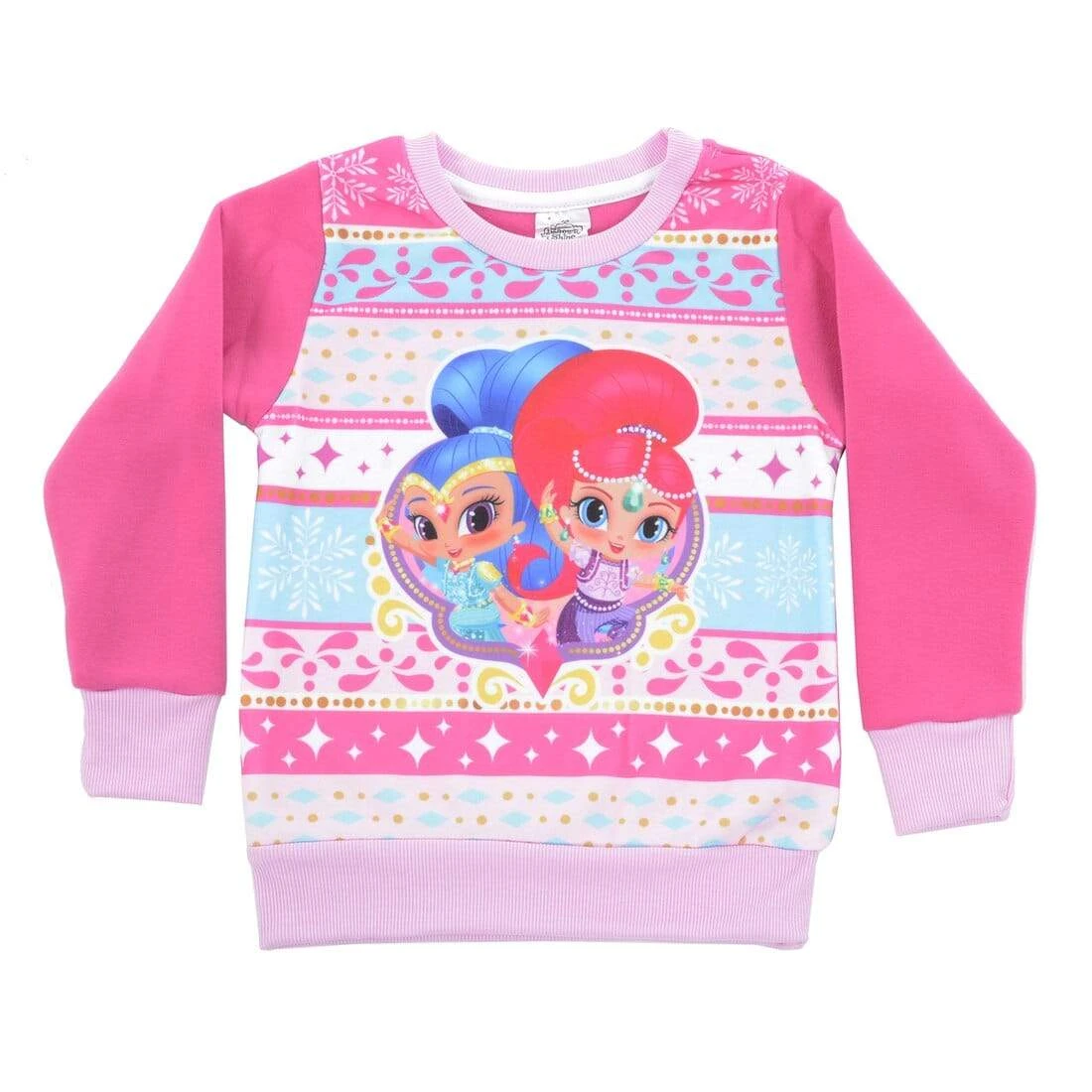 Girls Christmas Jumper Shimmer & Shine Princess Pink 2-5 Years 3 Girls Christmas Jumper Shimmer & Shine Princess Pink 2-5 Years