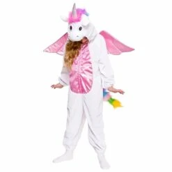 Childs Unicorn Costume All In One Hooded Suit Fancy Dress