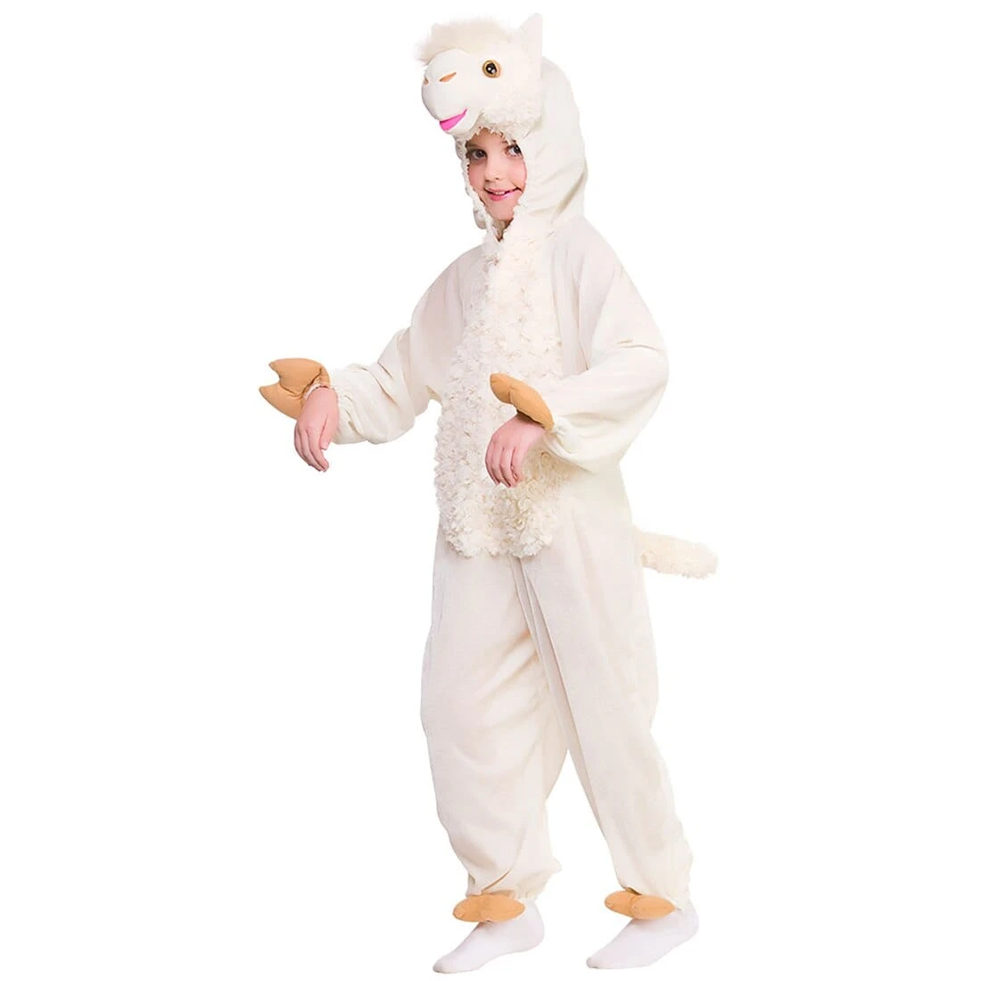 Kids Llama Costume White Animal Fancy Dress Halloween 3 Kids Llama Costume White Animal Fancy Dress Halloween