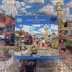 Gibsons Clocktower Market Jigsaw Puzzle Flowers Town Bus 1000 Pieces -Halloween Supply Store PRIG6321 3 opt