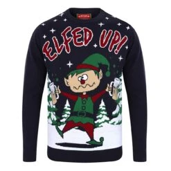 Mens Novelty Christmas Jumper Elfed Up Naughty Booze Elf 11 Mens Novelty Christmas Jumper Elfed Up Naughty Booze Elf -Halloween Supply Store SRG1A13478 A E 1600 1 30565.1570020898