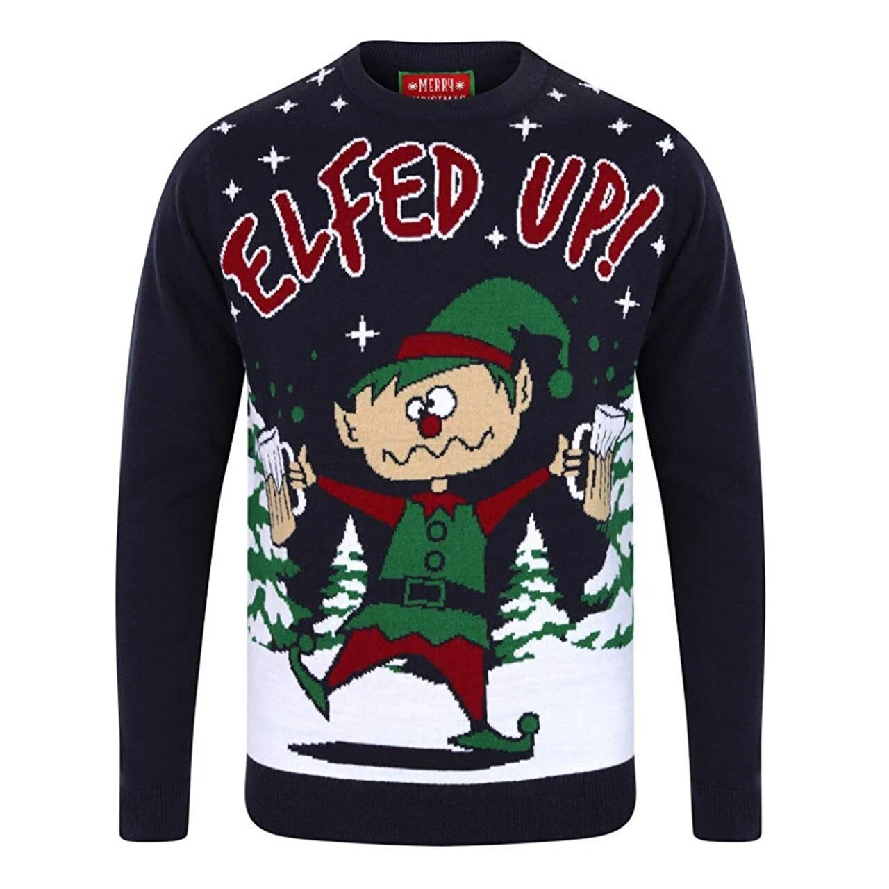 Mens Novelty Christmas Jumper Elfed Up Naughty Booze Elf 7 Mens Novelty Christmas Jumper Elfed Up Naughty Booze Elf - Image 5