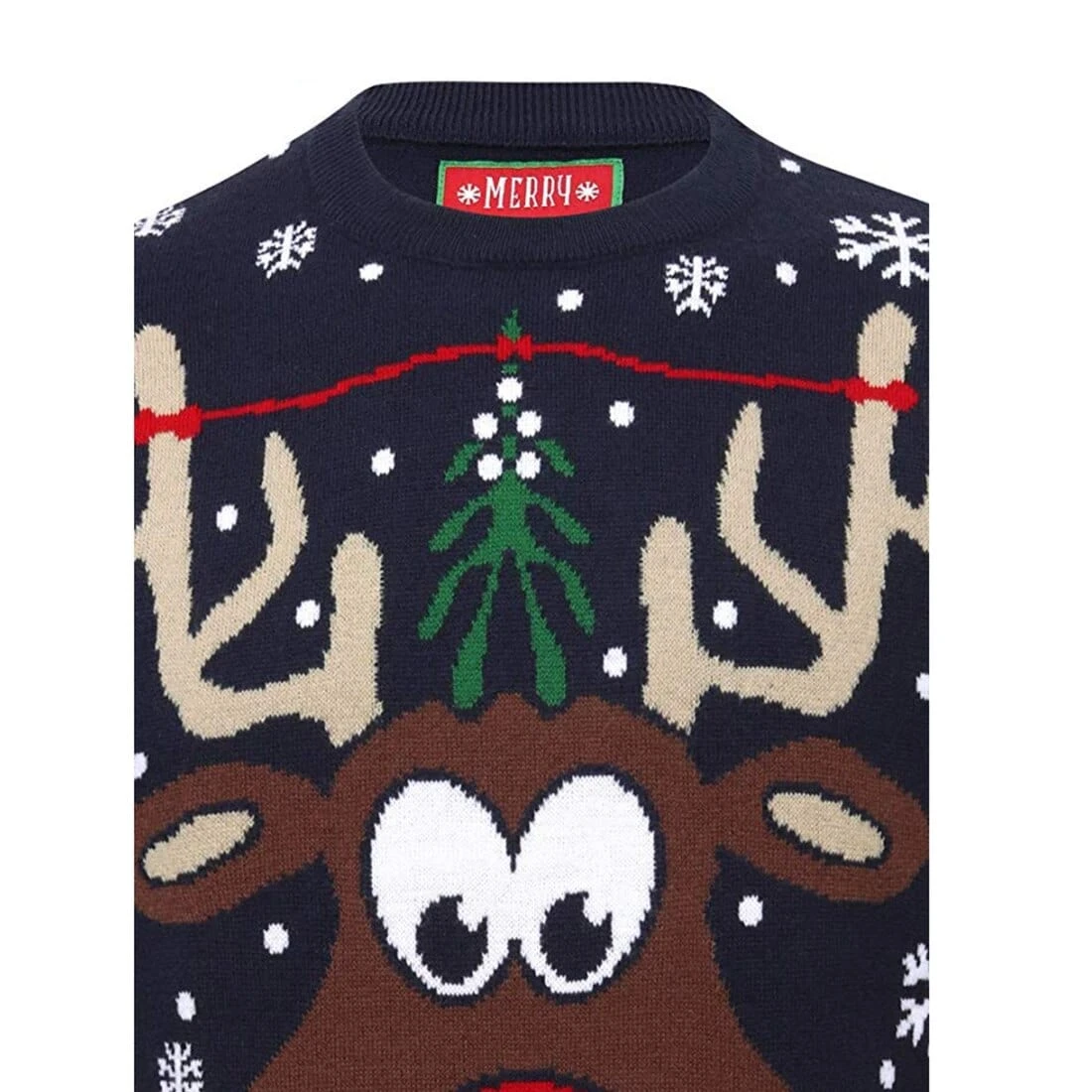 Mens Novelty Christmas Jumper Pucker Up Mistletoe Reindeer 6 Mens Novelty Christmas Jumper Pucker Up Mistletoe Reindeer - Image 4