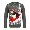 Mens Penguin Christmas Jumper With Red Sledge -Halloween Supply Store SRG1A15802 A 1 opt