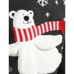 Mens Christmas Jumper Polar Bear Ice Skating With Striped Scarf -Halloween Supply Store SRG1A15803 A 3 opt