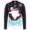 Mens Christmas Jumper Polar Bear Ice Skating With Striped Scarf -Halloween Supply Store SRG1A15803 F 1 opt